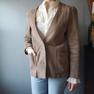 Sued leather blazer